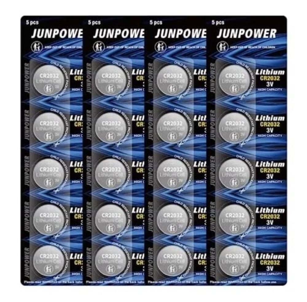 JUNPOWER CR2032 3V Lithium Button Cell Batteries 20 Pack